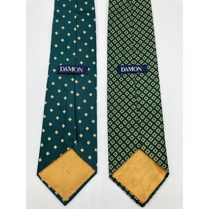 Vintage DAMON Men's Patterned Ties MCM Atomic Swing Mad Men Rat Pack Lot of‎ 2